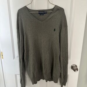 Polo by Ralph Lauren Men's Charcoal V-Neck Sweater